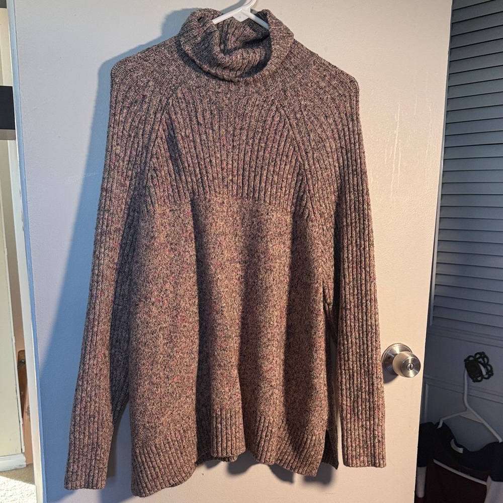 J. Jill Heathered Turtleneck Sweater - Gray